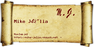 Mike Júlia névjegykártya